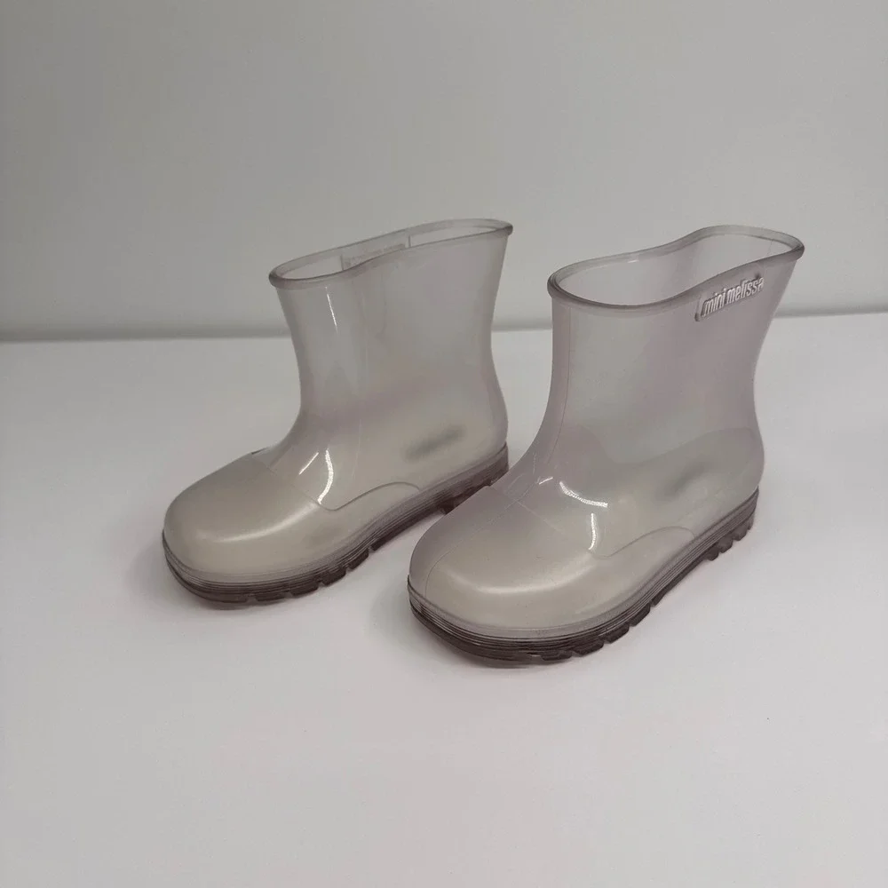 Mini Melissa‎ Kids Size 10 Translucent Clear Welly Wellington Rain Boots
